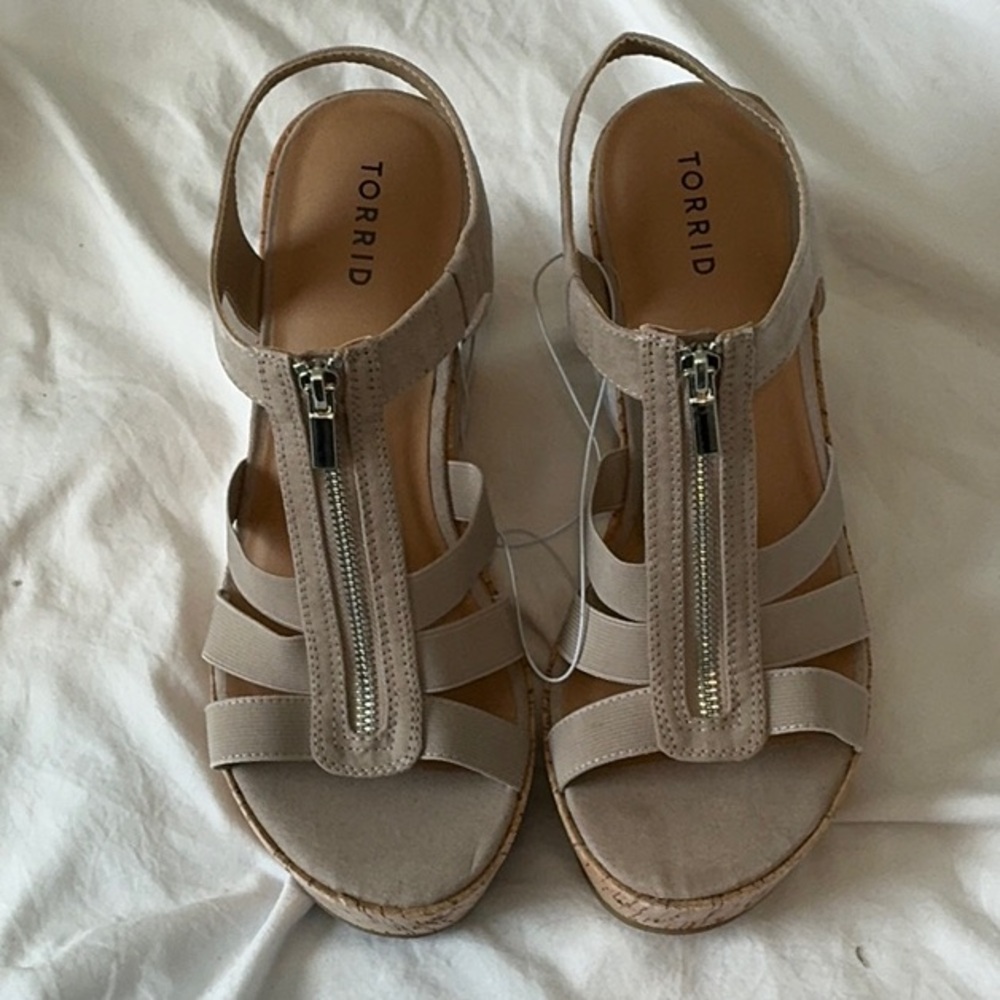 Torrid Taupe Stretch Front Zip Wedge